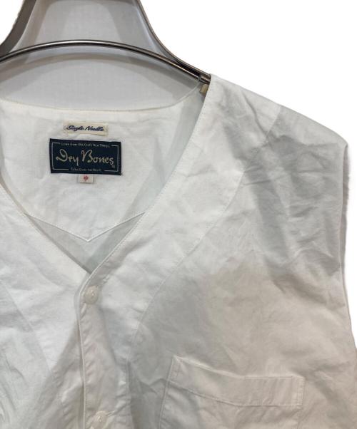 Dry Bones（ドライボーンズ）Dry Bones (ドライボーンズ) 鯉口ノーカラーシャツ ホワイト サイズ:Mの古着・服飾アイテム