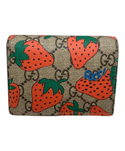 GUCCI（グッチ）GUCCI (グッチ) GGスプリーム イチゴ ブラウンの古着・服飾アイテム