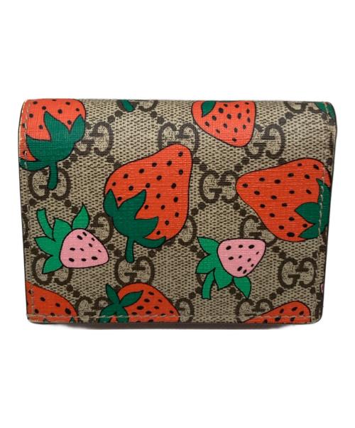 GUCCI（グッチ）GUCCI (グッチ) GGスプリーム イチゴ ブラウンの古着・服飾アイテム