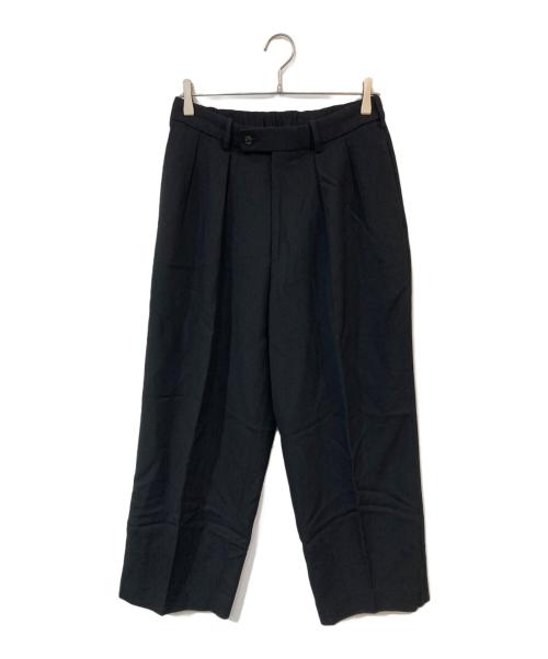 MARKWARE（マーカウェア）MARKWARE (マーカウェア) DOUBLE PLEATED TROUSERS/ダブル　プリーティッド　トラウザーズ ブラック サイズ:SIZE 2の古着・服飾アイテム