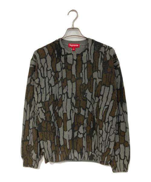SUPREME（シュプリーム）SUPREME (シュプリーム) Old English Printed Sweater/オールド イングリッシュ プリント セーター カーキ サイズ:SIZE Mの古着・服飾アイテム