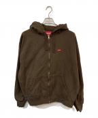 SUPREMEシュプリーム）の古着「Small Box Zip Up Hooded Sweatshirt/スモール ボックス ジップアップ フーデッド スウェット シャツ」｜ブラウン