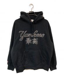 SUPREME×MLB（シュプリーム×エムエルビー）の古着「New York Yankees Kanji Hooded Sweatshirt/ニューヨーク ヤンキース カンジ フーデッド スウェットシャツ」｜ブラック