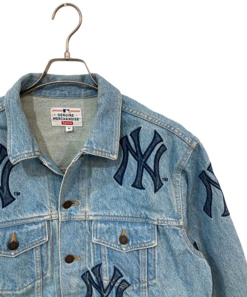 SUPREME（シュプリーム）SUPREME (シュプリーム) MLB (エムエルビー) New York Yankees Denim Trucker Jacket インディゴ サイズ:SIZE Mの古着・服飾アイテム