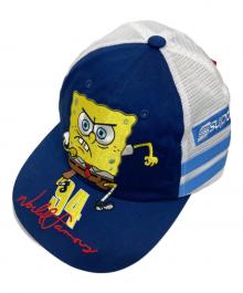 SUPREME（シュプリーム）の古着「SquarePants Jeff Hamilton Mesh Back 6-Panel/スクエアパンツジェフハミルトンメッシュブラック6-パネル」｜ネイビー×ホワイト