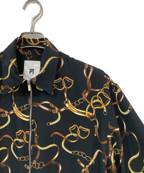PT TORINO（ピーティートリノ）PT TORINO (ピーティートリノ) baroque pattern zip-up jacket/バロック パターン ジップアップ ジャケット ブラック サイズ:SIZE 39の古着・服飾アイテム