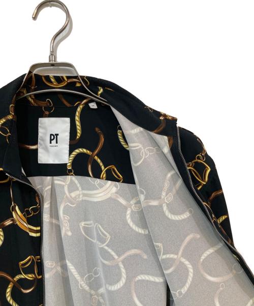 PT TORINO（ピーティートリノ）PT TORINO (ピーティートリノ) baroque pattern zip-up jacket/バロック パターン ジップアップ ジャケット ブラック サイズ:SIZE 39の古着・服飾アイテム