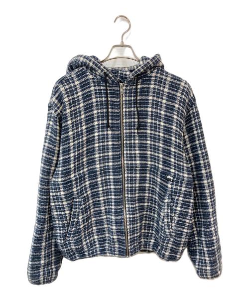 stussy（ステューシー）stussy (ステューシー) flannel work jacket/フランネル ワーク ジャケット ブルー サイズ:SIZE Lの古着・服飾アイテム