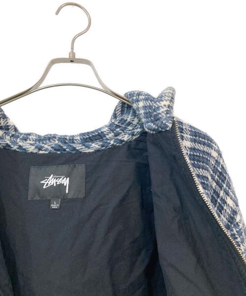 stussy（ステューシー）stussy (ステューシー) flannel work jacket/フランネル ワーク ジャケット ブルー サイズ:SIZE Lの古着・服飾アイテム