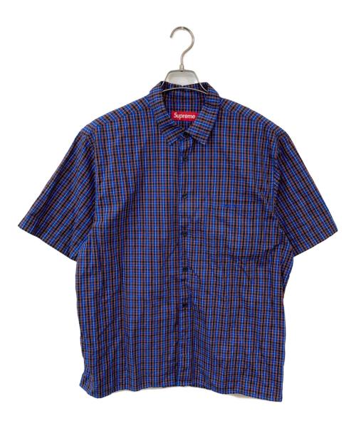 SUPREME（シュプリーム）SUPREME (シュプリーム) Mini plaid shirt/ミニ プレイド シャツ パープル×ブルー サイズ:SIZE Lの古着・服飾アイテム