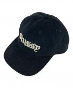 stussyステューシー）の古着「MID-DEPTH OLD ENGLISH SNAPBACK BLACK/ミッド デプス オールド イングリッシュ スナップバッグ ブラック」｜ブラック