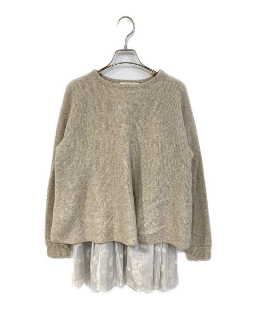 BEARDSLEY（ビアズリー）BEARDSLEY (ビアズリー) ニット付きノースリーブチュニック ベージュ サイズ:SIZE Freeの古着・服飾アイテム