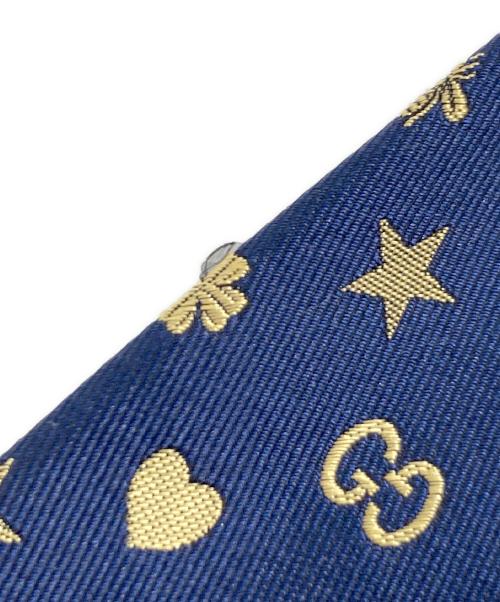 GUCCI（グッチ）GUCCI (グッチ) Beeネクタイ ネイビー サイズ:148×7ｃｍの古着・服飾アイテム