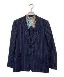 PAUL SMITH（ポールスミス）の古着「ストライプテーラードジャケット」｜ネイビー
