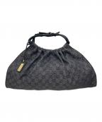 GUCCIグッチ）の古着「GGデニムジャガード ハンドバッグ」｜グレー