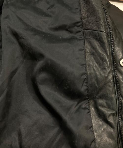 AVIREX（アヴィレックス）AVIREX (アヴィレックス) ラムレザーダウンジャケット ブラック サイズ:SIZE Mの古着・服飾アイテム