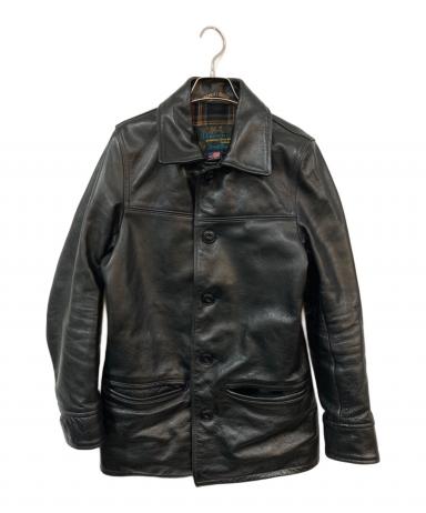 中古・古着通販】SCHOTT BROS. (ショット) レザーカーコート ブラック