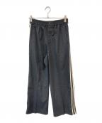 Audrey and John Wadオードリーアンドジョンワッド）の古着「ウーステッド ライク ソリッド ストライプ ラインテープパンツ」｜グレー