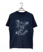 LOUIS VUITTONルイ ヴィトン）の古着「LVフラワーステッチTシャツ」｜ネイビー