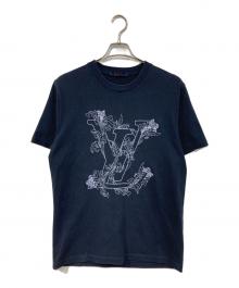LOUIS VUITTON（ルイ ヴィトン）の古着「LVフラワーステッチTシャツ」｜ネイビー