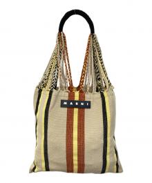 MARNI（マルニ）の古着「フラワー カフェ ハンモック バッグ」｜ブラウン