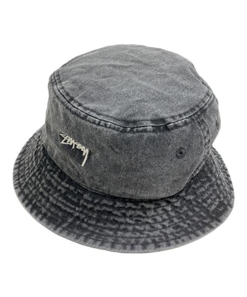 stussy（ステューシー）stussy (ステューシー) Washed Stock Bucket Hat/ウォッシュド ストック バケット ハット グレーの古着・服飾アイテム
