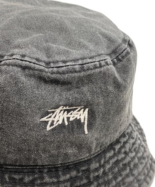 stussy（ステューシー）stussy (ステューシー) Washed Stock Bucket Hat/ウォッシュド ストック バケット ハット グレーの古着・服飾アイテム