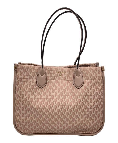 MICHAEL KORS（マイケル・コース）MICHAEL KORS (マイケル・コース) Heidi Large Logo Jacquard Tote Bag/ハイジ ラージ ロゴ ジャカード トートバッグ ピンクの古着・服飾アイテム