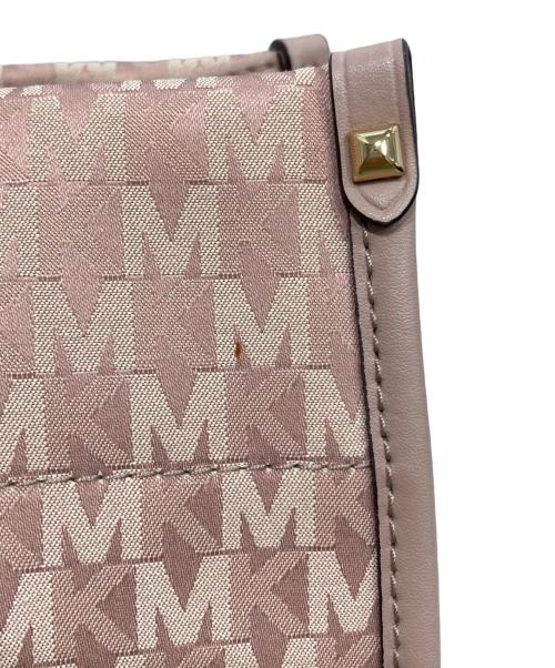 MICHAEL KORS（マイケル・コース）MICHAEL KORS (マイケル・コース) Heidi Large Logo Jacquard Tote Bag/ハイジ ラージ ロゴ ジャカード トートバッグ ピンクの古着・服飾アイテム