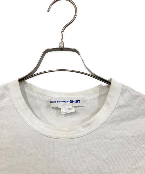 COMME des GARCONS SHIRT（コムデギャルソンシャツ）COMME des GARCONS SHIRT COTTON JERSEY PLAIN WITH BACK CDG SHIRT LOGO/コットン ジャージー プレーン ウィズ バック CDG シャツ ロゴ ホワイト サイズ:SIZE Lの古着・服飾アイテム