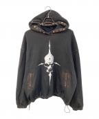 THUG CLUBサグ クラブ）の古着「Peace Stud Hoodie/ピース スタッズ フーディー」｜ブラック