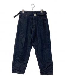 BLURHMS（ブラームス）の古着「Selvage Denim GI-belt Pants」｜インディゴ