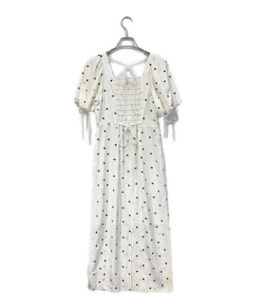 FRAY ID（フレイ アイディー）FRAY ID (フレイ アイディー) ハートエンブロイダリーワンピース ホワイト サイズ:SIZE 0の古着・服飾アイテム