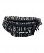 SUPREMEシュプリーム）の古着「Woven Stripe Waist Bag/ウーブン ストライプ ウエスト バッグ」｜ブラック