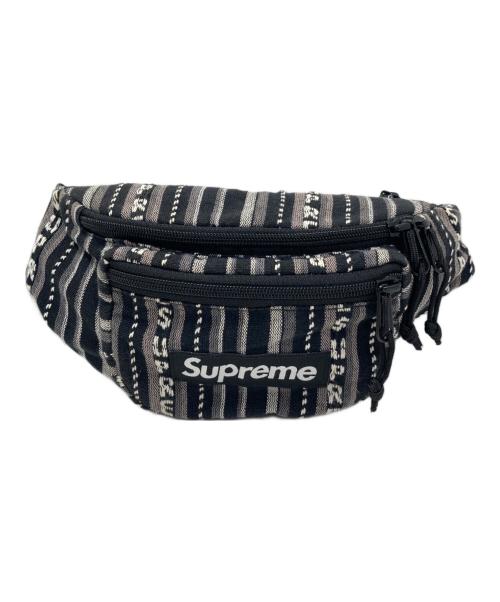 SUPREME（シュプリーム）Supreme (シュプリーム) Woven Stripe Waist Bag/ウーブン ストライプ ウエスト バッグ ブラックの古着・服飾アイテム
