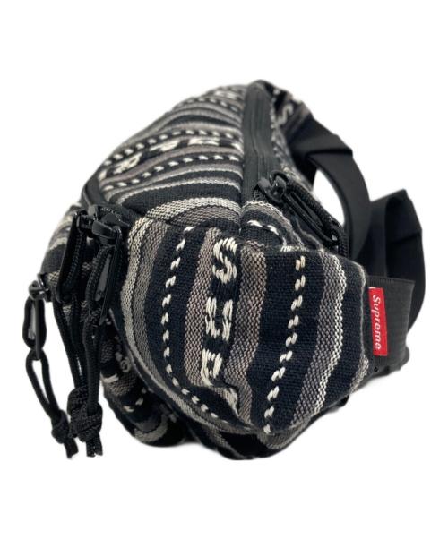 SUPREME（シュプリーム）Supreme (シュプリーム) Woven Stripe Waist Bag/ウーブン ストライプ ウエスト バッグ ブラックの古着・服飾アイテム