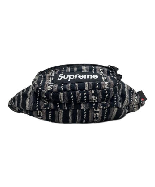 SUPREME（シュプリーム）Supreme (シュプリーム) Woven Stripe Waist Bag/ウーブン ストライプ ウエスト バッグ ブラックの古着・服飾アイテム