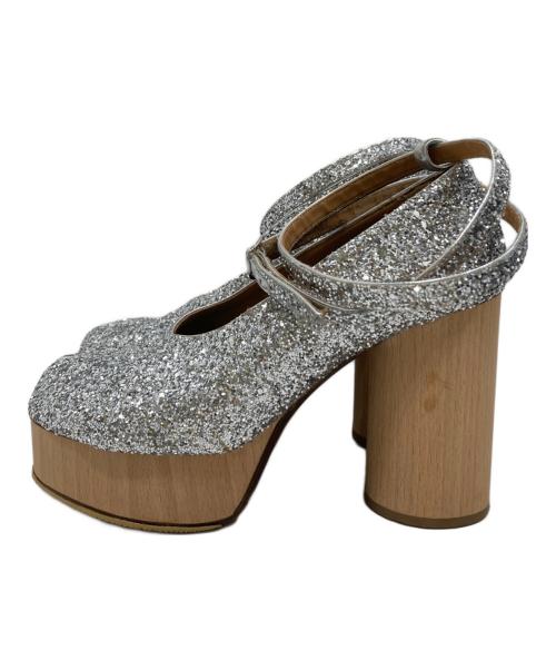 Maison Margiela（メゾンマルジェラ）Maison Margiela (メゾンマルジェラ) タビ グリッター プラットフォーム パンプス シルバー サイズ:SIZE 37の古着・服飾アイテム