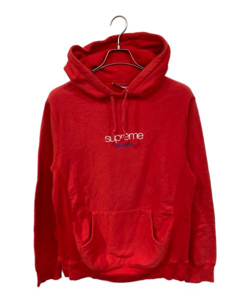 SUPREME（シュプリーム）SUPREME (シュプリーム) Chrome Classic Logo Hooded Sweatshirt レッド サイズ:Ｍの古着・服飾アイテム