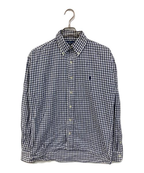 RALPH LAUREN（ラルフローレン）RALPH LAUREN (ラルフローレン) BLAKE コットンチェックシャツ ブルー×ホワイト サイズ:SIZE Mの古着・服飾アイテム