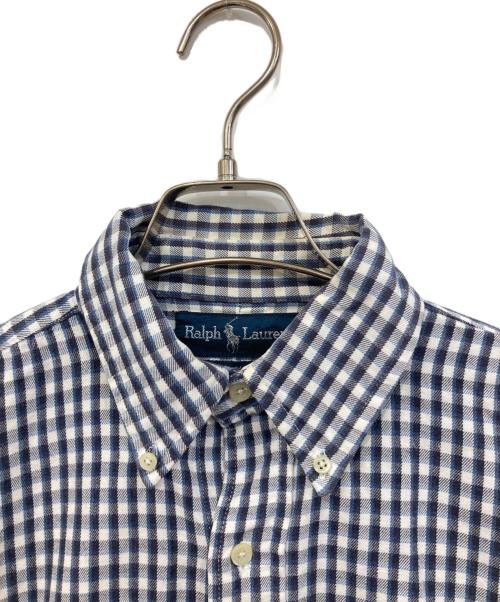 RALPH LAUREN（ラルフローレン）RALPH LAUREN (ラルフローレン) BLAKE コットンチェックシャツ ブルー×ホワイト サイズ:SIZE Mの古着・服飾アイテム