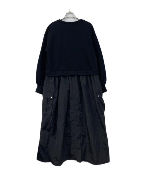 PLUS OTOHA（プラス オトハ）PLUS OTOHA (プラス オトハ) 異素材ドッキングワンピース ブラック サイズ:不明の古着・服飾アイテム