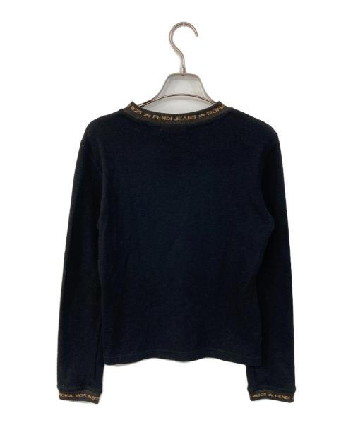 FENDI JEANS（フェンディ ジーンズ）FENDI JEANS (フェンディ ジーンズ) ネックロゴニット ブラック サイズ:44の古着・服飾アイテム