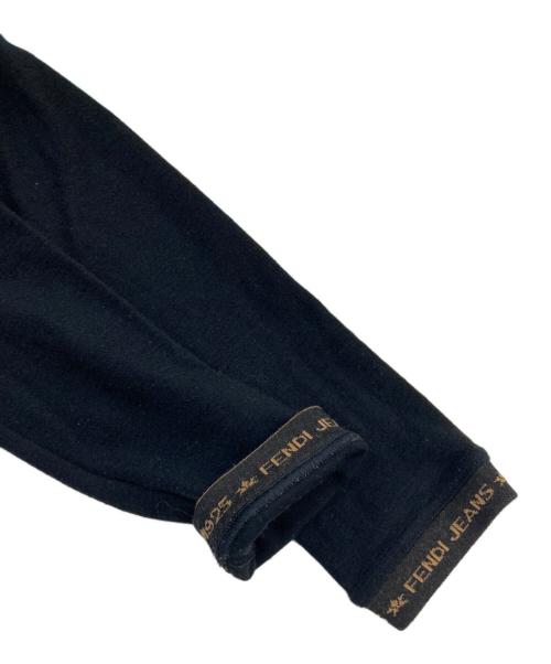 FENDI JEANS（フェンディ ジーンズ）FENDI JEANS (フェンディ ジーンズ) ネックロゴニット ブラック サイズ:44の古着・服飾アイテム