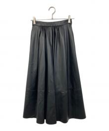 upper hights（アッパーハイツ）の古着「エコレザースカート」｜ブラック