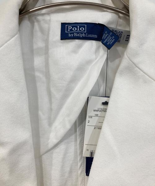 POLO RALPH LAUREN（ポロ・ラルフローレン）POLO RALPH LAUREN (ポロ・ラルフローレン) ロゴクレストコットンジャージーブレザー ホワイト サイズ:2の古着・服飾アイテム