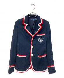 POLO RALPH LAUREN（ポロ・ラルフローレン）の古着「グロクラントリムテリーブレザー」｜ネイビー