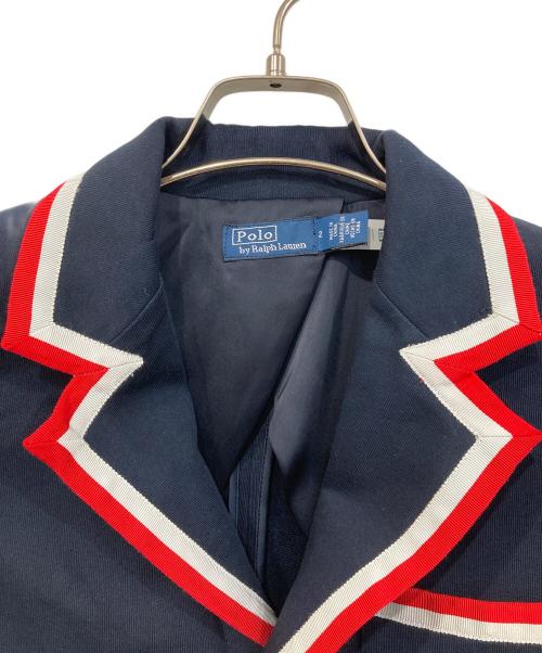 POLO RALPH LAUREN（ポロ・ラルフローレン）POLO RALPH LAUREN (ポロ・ラルフローレン) グロクラントリムテリーブレザー ネイビー サイズ:2の古着・服飾アイテム