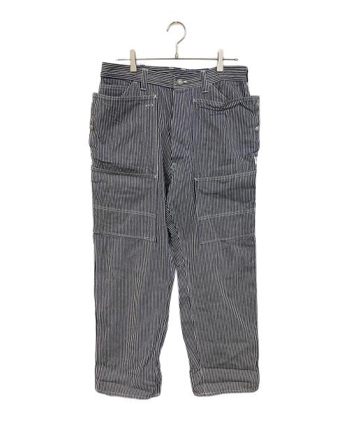 SASSAFRAS（ササフラス）SASSAFRAS (ササフラス) ストライプペインターパンツ ネイビー サイズ:Fの古着・服飾アイテム