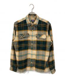 Patagonia（パタゴニア）の古着「フィヨルヂフランネルシャツ」｜グリーン×ベージュ